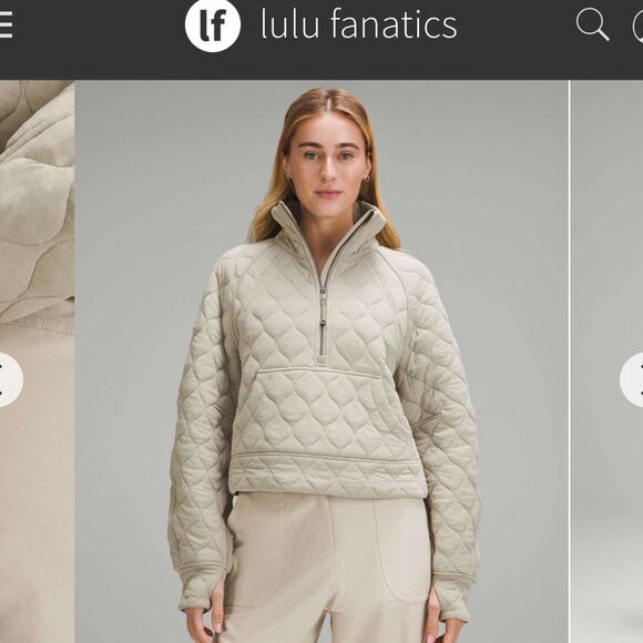 NWT Lululemon Scuba Oversized Quilted Half Zip Sz M/L Riverstone - Picture 1 of 6